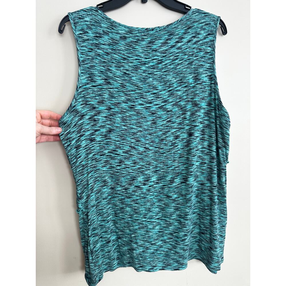 Maurices XL Teal Ruffle Layered Tank Top Sleeveless Stretch - Picture 3 of 7